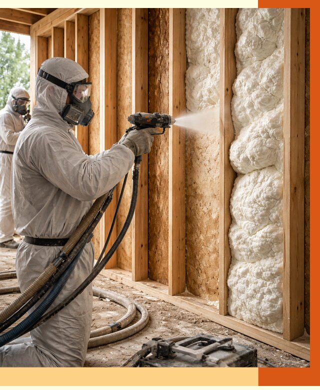 Утепление каркасного дома ППУ в Михайловке от 2847 руб./м2 — работа под ключ | ТепломастерМхл