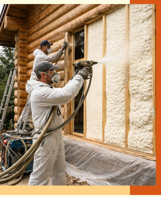 Утепление деревянного дома ППУ в Михайловке от 4270 руб/м2 | ТепломастерМхл — под ключ
