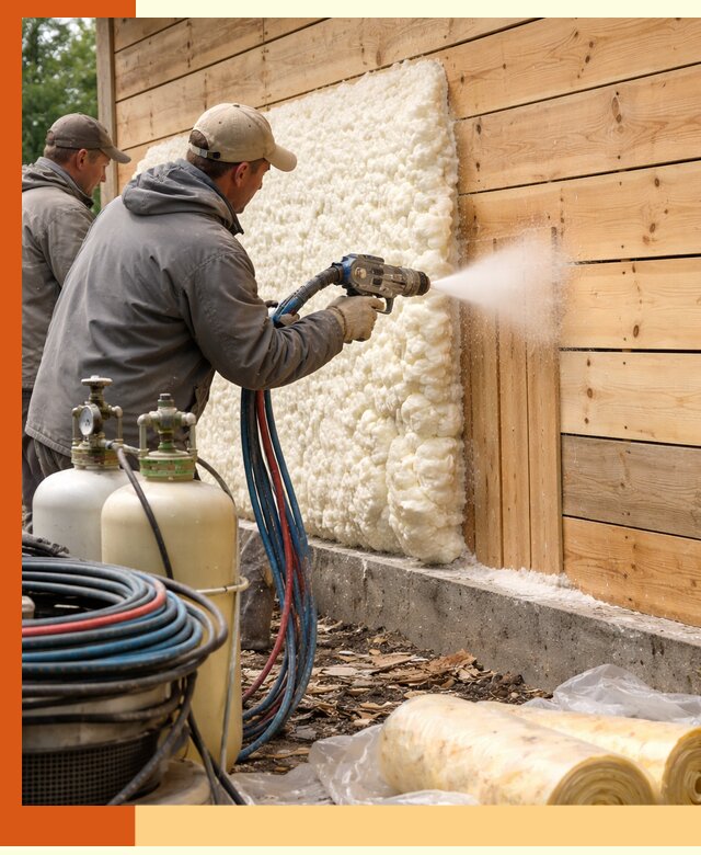 Утепление деревянного дома пенополиуретаном в Михайловке