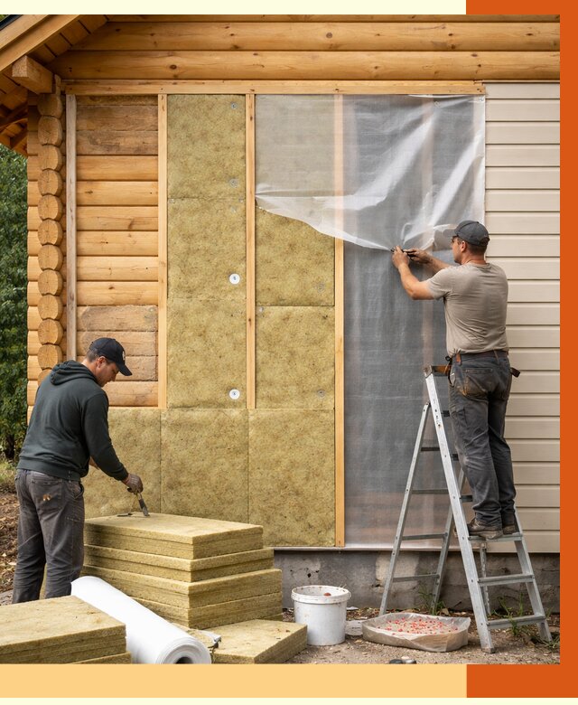 Утепление дома из бруса в Михайловке от 3813 руб./м2 — работы под ключ | ТепломастерМхл