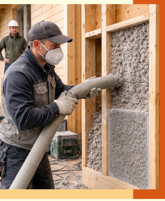 Утепление дома из бруса эковатой в Михайловке от 1881 руб/м2 | ТепломастерМхл