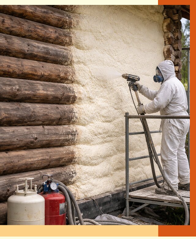 Утепление бревенчатого дома ППУ в Михайловке под ключ от 6354 руб. | ТепломастерМхл