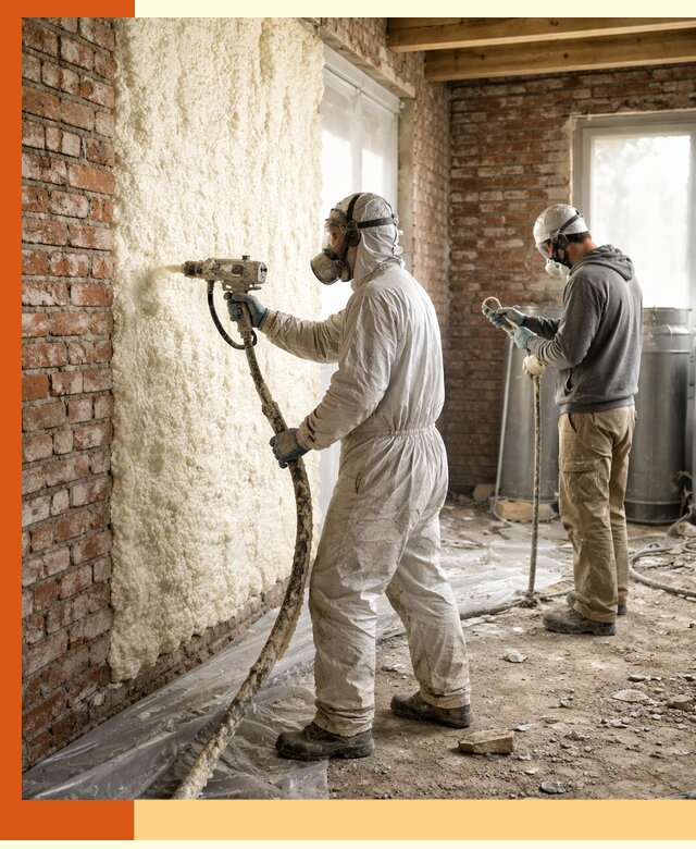 Утепление кирпичного дома пенополиуретаном в Михайловке