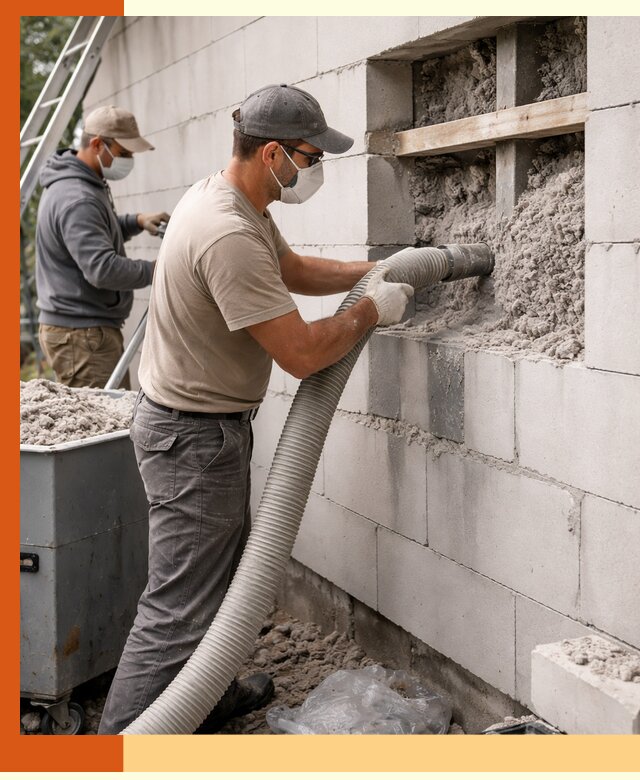 Утепление дома из газобетона эковатой в Михайловке