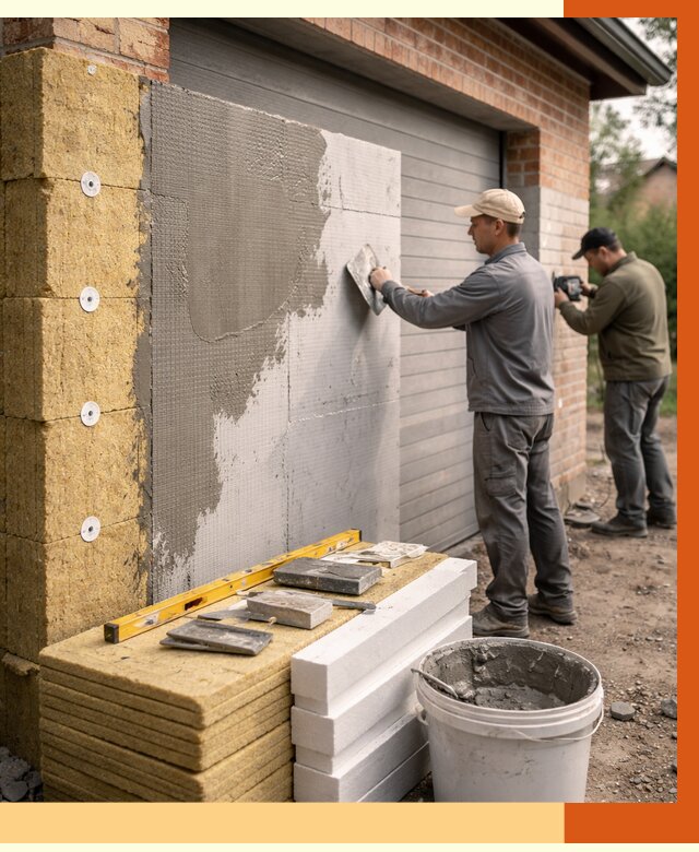 Утепление гаража снаружи в Михайловке от 4270 руб. за м2 — наружное утепление под ключ | ТепломастерМхл