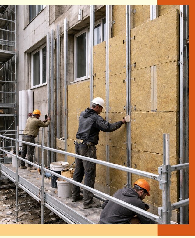 Утепление вентилируемого фасада в Михайловке от 5694 руб/м2 — монтаж и утепление вентфасад | ТепломастерМхл