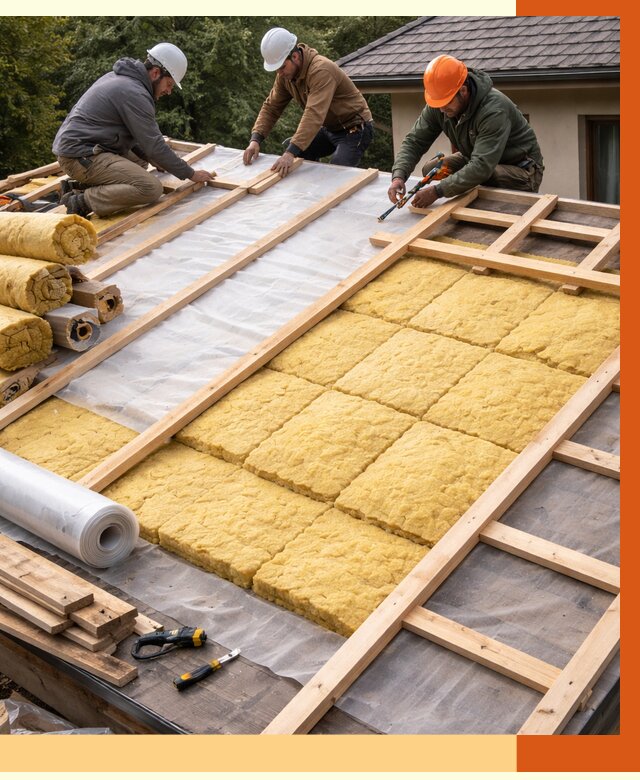 Утепление скатной крыши в Михайловке от 1271 руб./м2 под ключ | ТепломастерМхл