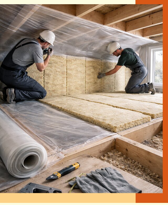 Утепление перекрытий в Михайловке от 2898 руб/м2 — утепление межэтажных и чердачных | ТепломастерМхл