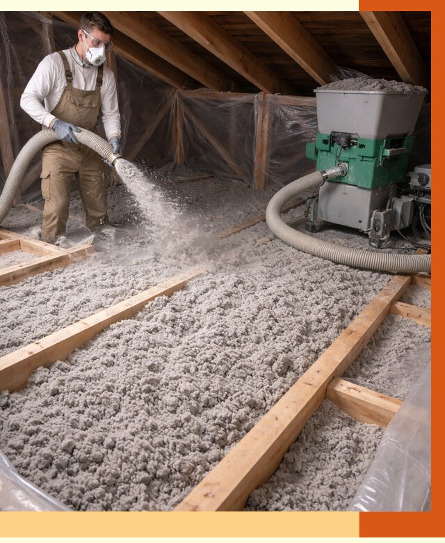 Утепление чердака эковатой в Михайловке от 1474 руб/м2 — заказать у ТепломастерМхл