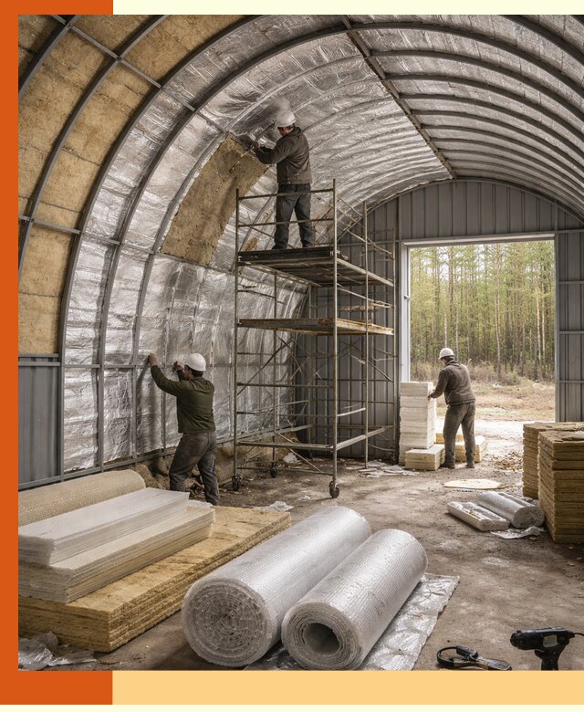 Утепление арочного ангара под ключ в Михайловке