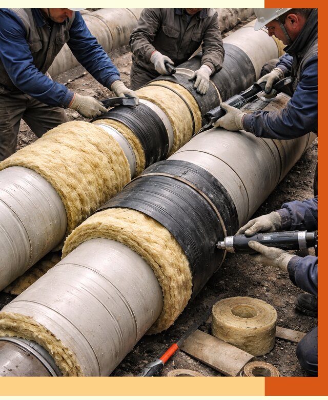 Утепление трубопровода в Михайловке под ключ от 1881 руб. — надежно и выгодно | ТепломастерМхл