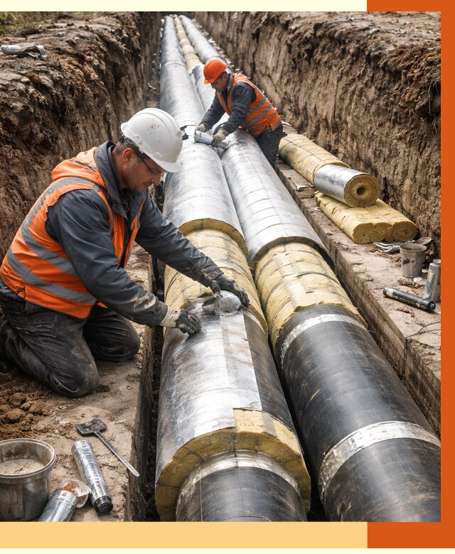 Утепление теплотрассы в Михайловке от 4575 руб./м2 — ппу и комплексная изоляция | ТепломастерМхл