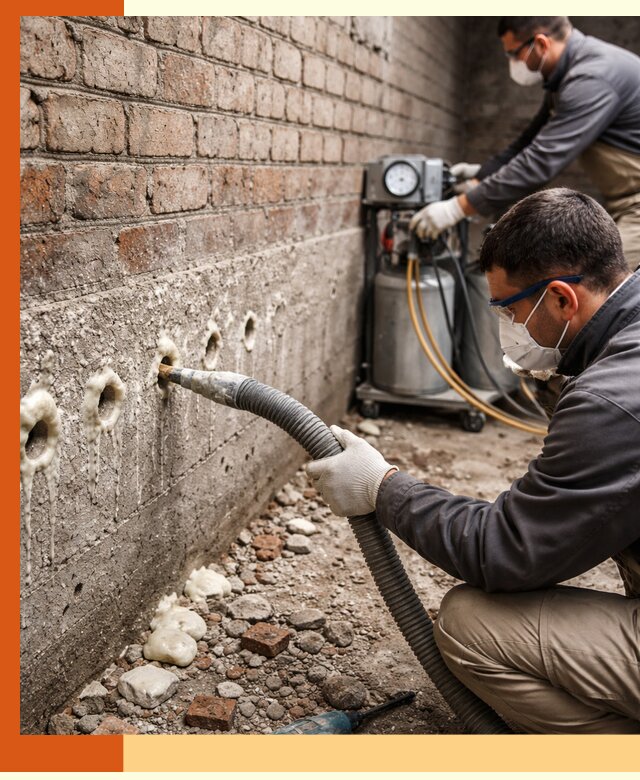 Заполнение колодцевой кладки ППУ в Михайловке быстро и герметично