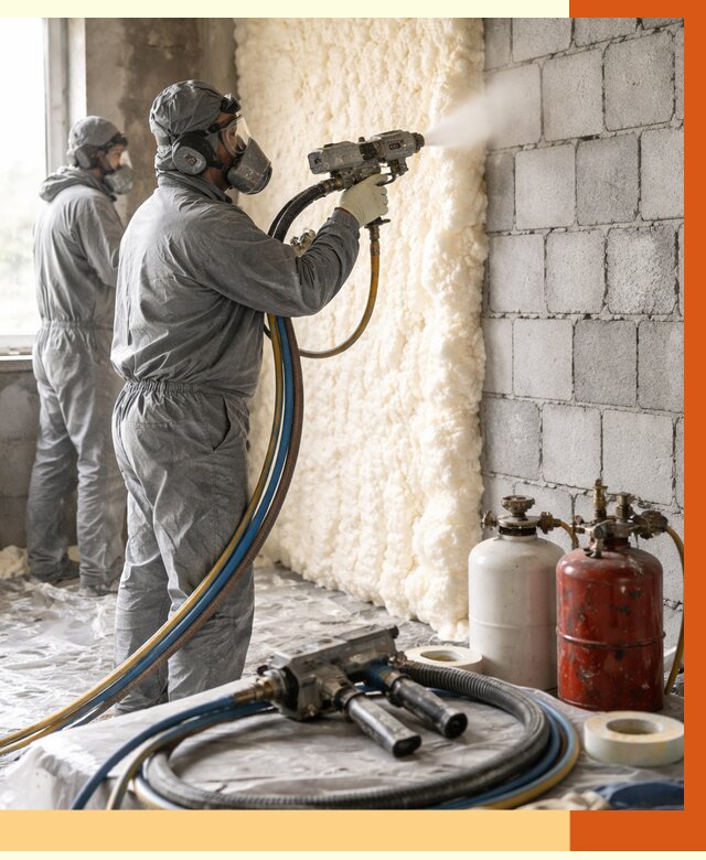 Утепление блочной стены ППУ в Михайловке от 4321 руб./м² — ТепломастерМхл