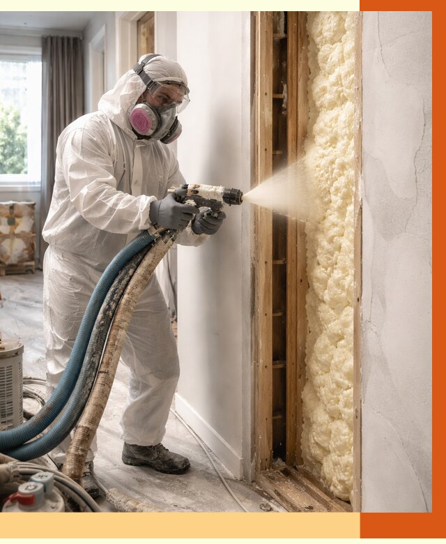 Межстеновое утепление ППУ в Михайловке от 2796 руб/м2 — межстенное утепление под ключ | ТепломастерМхл