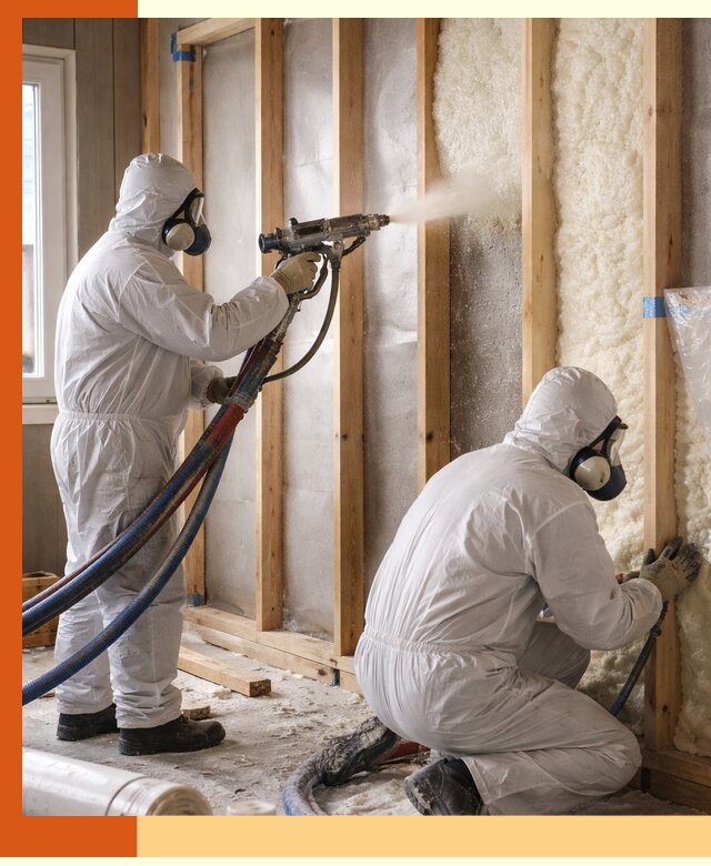 Утепление каркасной стены ППУ в Михайловке для домов и коттеджей