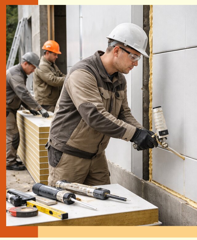 Утепление сэндвич-панелей пенополиуретаном в Михайловке