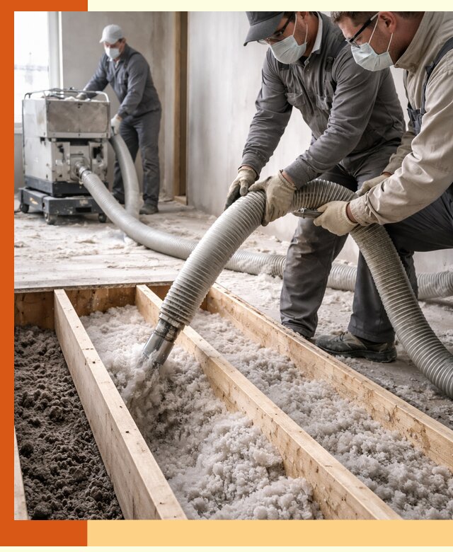 Заполнение полостей межэтажного перекрытия в Михайловке эффективно и герметично