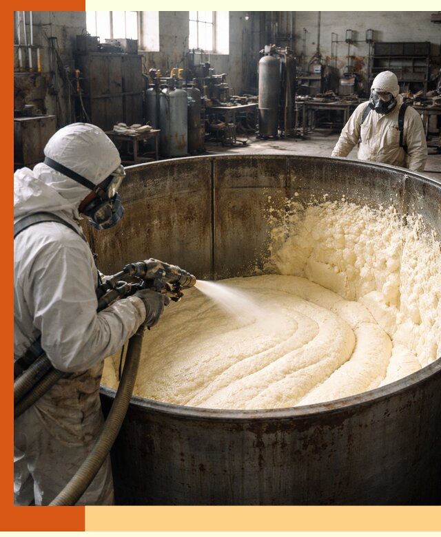 Заливка ппу в емкости с полной изоляцией и герметизацией в Михайловке