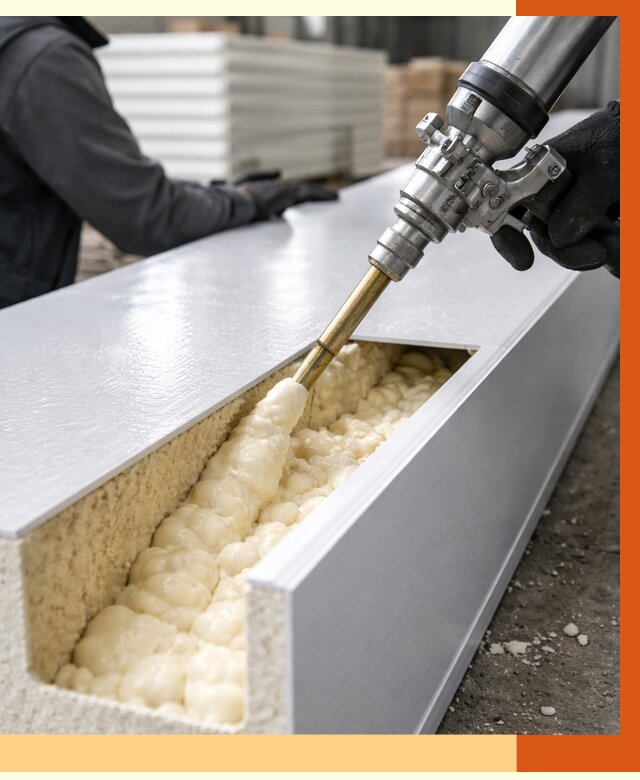 Заполнение пустот холодильных панелей в Михайловке от 7625 руб. | ТепломастерМхл