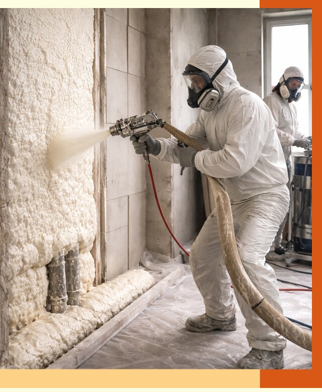 Напыление пенополиуретана в Михайловке от 7625 руб./м2 — услуги и монтаж ППУ | ТепломастерМхл