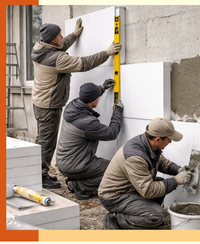 Утепление пенопластом наружных стен и фасадов в Михайловке