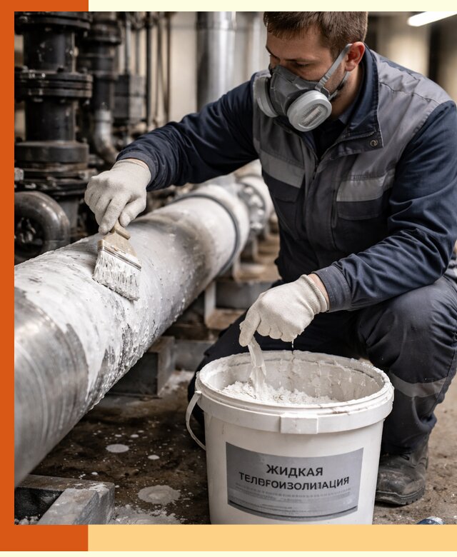 Утепление оборудования жидкой теплоизоляцией в Михайловке
