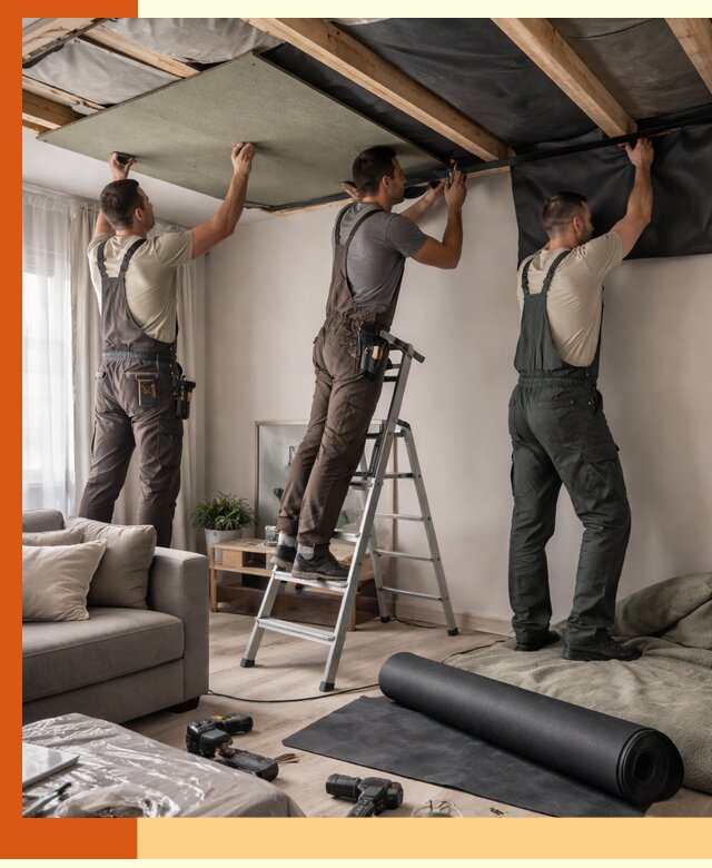 Шумоизоляция потолка в Михайловке — профессиональное устранение шумов