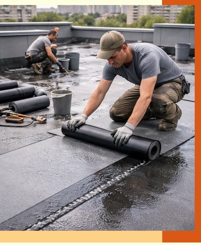 Гидроизоляция плоской кровли в Михайловке от 4575 руб./м2 — профессионально | ТепломастерМхл