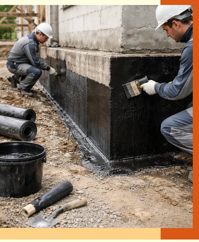 Гидроизоляция фундамента в Михайловке от 1271 руб. — профессионально, под ключ | ТепломастерМхл