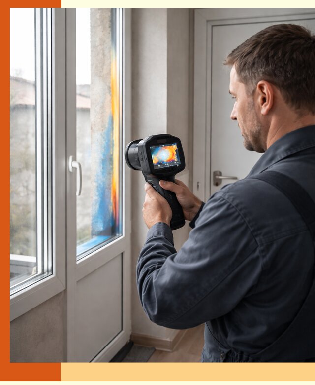 Тепловизионное обследование окон и дверей в Михайловке