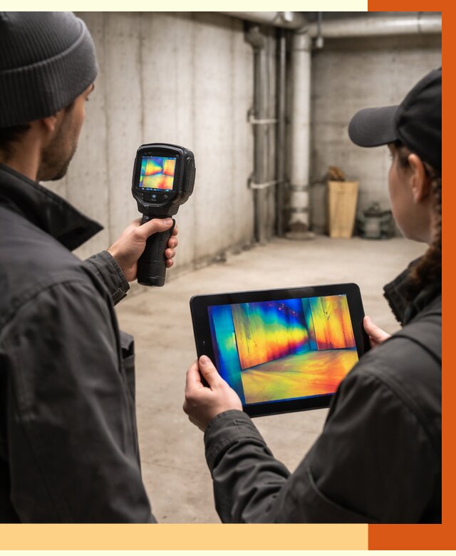 Тепловизионное обследование подвала в Михайловке от 4575 руб. — проверка гидроизоляции | ТепломастерМхл
