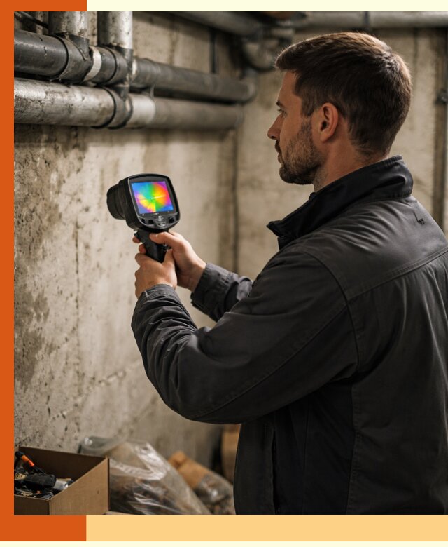 Тепловизионное обследование подвала в Михайловке для поиска утечек тепла