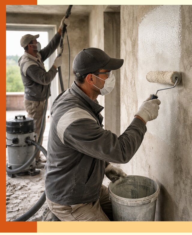 Подготовка поверхности под напыление утеплителя в Михайловке