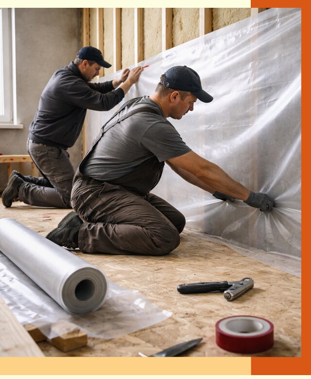 Монтаж пароизоляции в Михайловке от 2542 руб. — установка и укладка под ключ | ТепломастерМхл