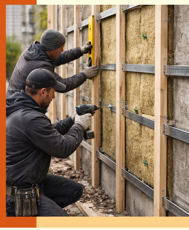 Монтаж обрешетки под утепление зданий и квартир в Михайловке