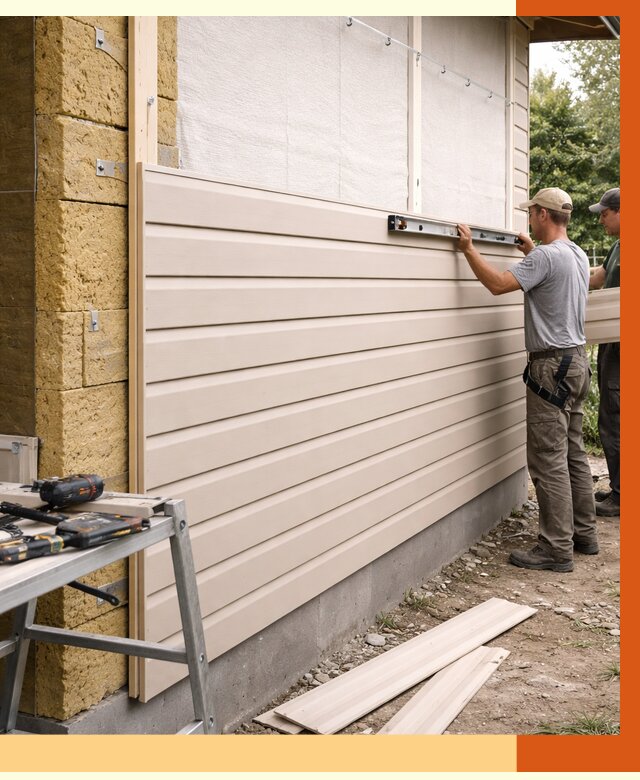 Монтаж сайдинга после утепления в Михайловке от 1881 руб. — обшивка и облицовка | ТепломастерМхл